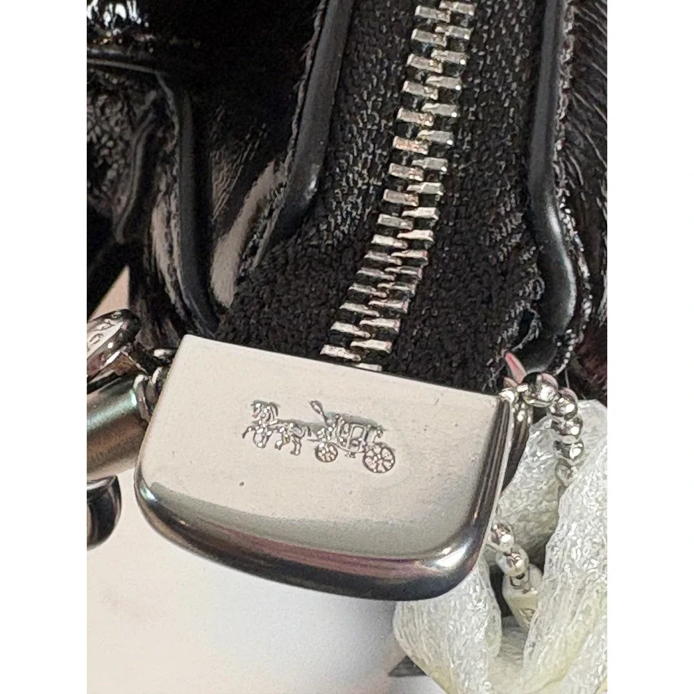 Coach Soho Baguette Bag Black Patent Leather Buckle Shoulder Crossbody New